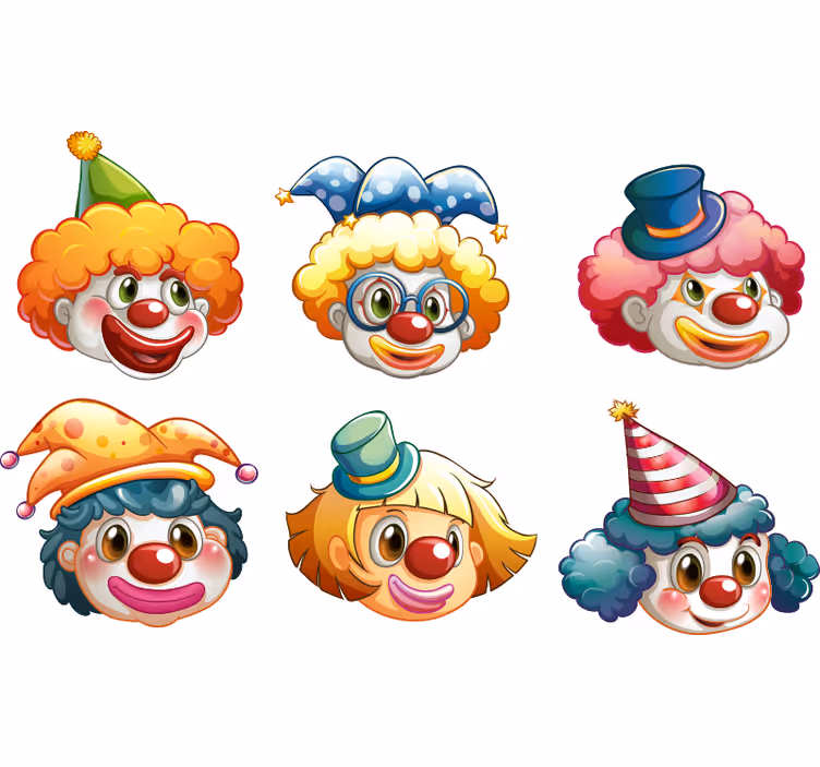 Cortina roller infantil caras de payaso coloridas - TenVinilo
