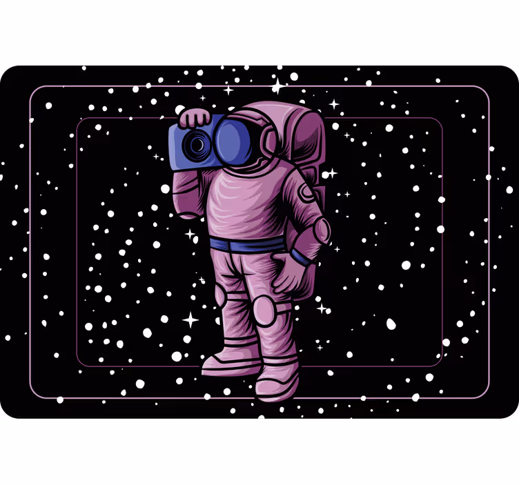 Cortina roller infantil astronauta con radio tape - TenVinilo