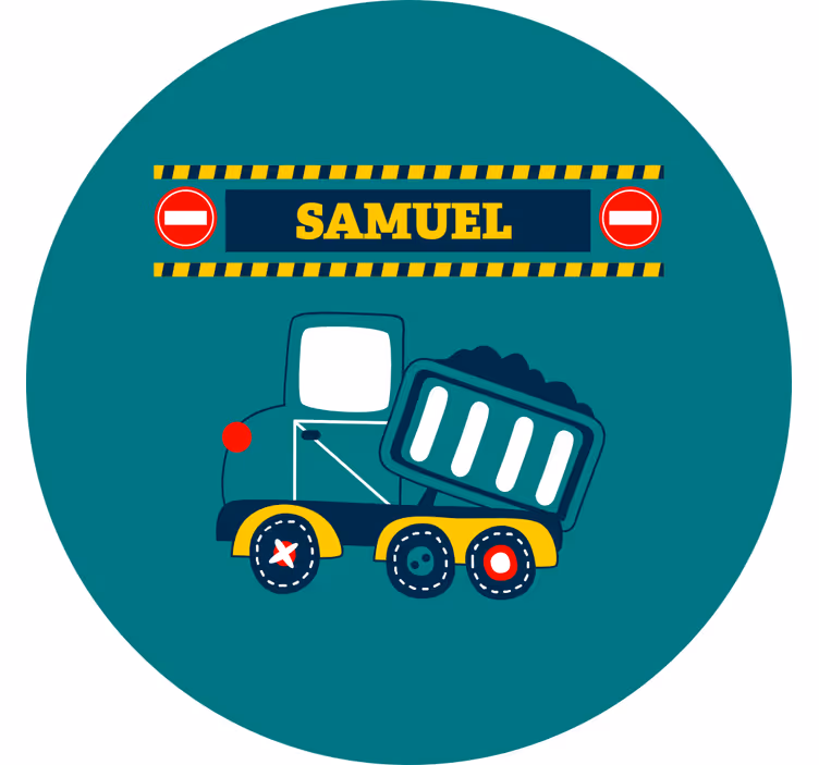 Cortina roller infantil camión de construcción personalizado - TenVinilo