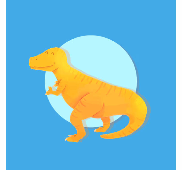 Cortina roller infantil dinosaurio t-rex amarillo - TenVinilo