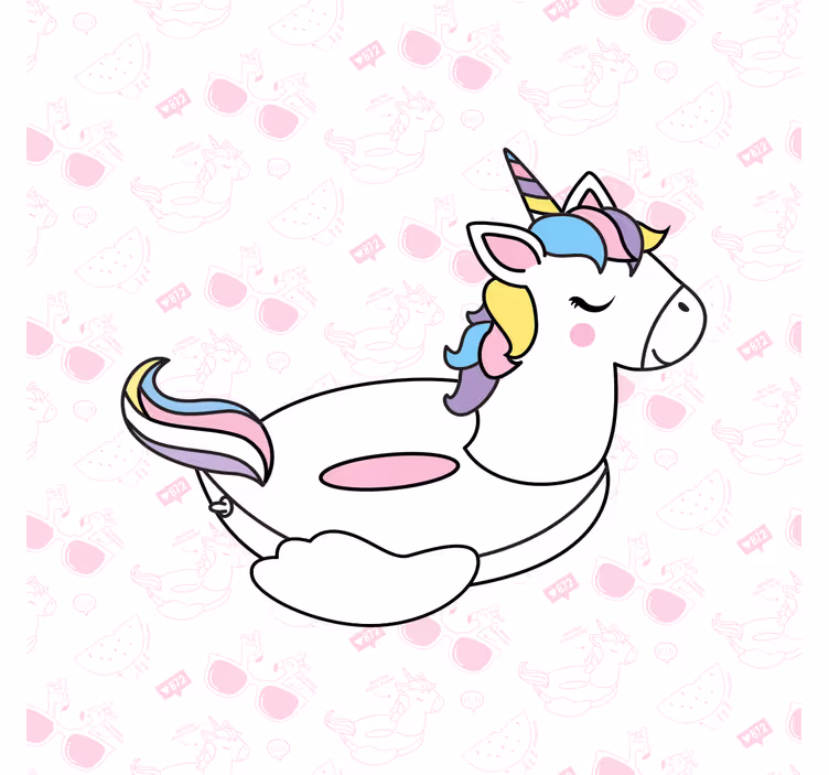 Cortina roller infantil unicornio y flamencos dibujados - TenVinilo