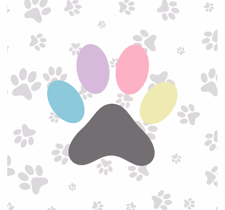 Cortina roller infantil patas de perro coloridas - TenVinilo