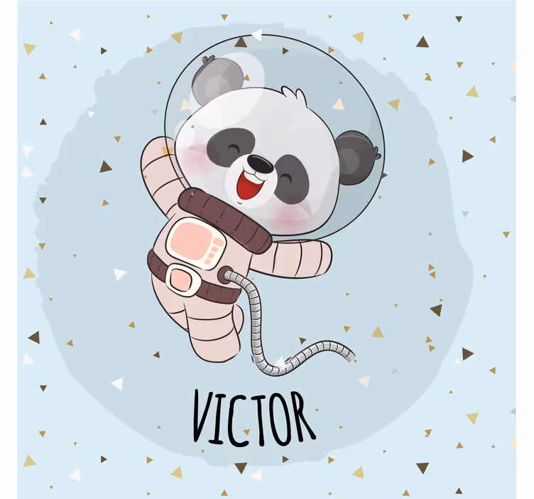 Cortina roller infantil panda lindo para niño con nombre - TenVinilo