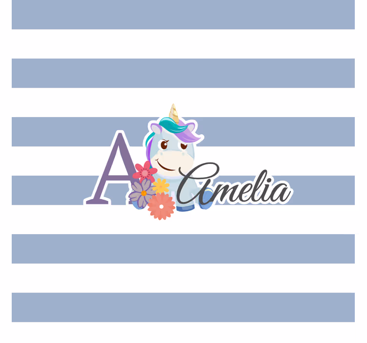 Cortina roller infantil animales lindos unicornio con nombre - TenVinilo