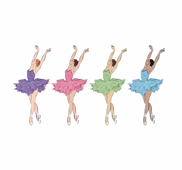 Cortina roller infantil bailarinas de colores - TenVinilo