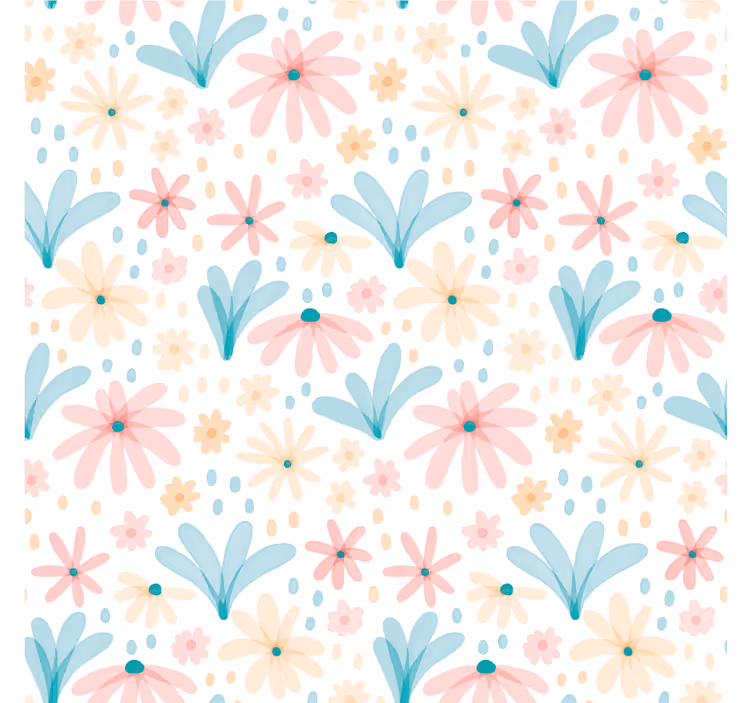 Cortina roller infantil patrón floral pastel - TenVinilo