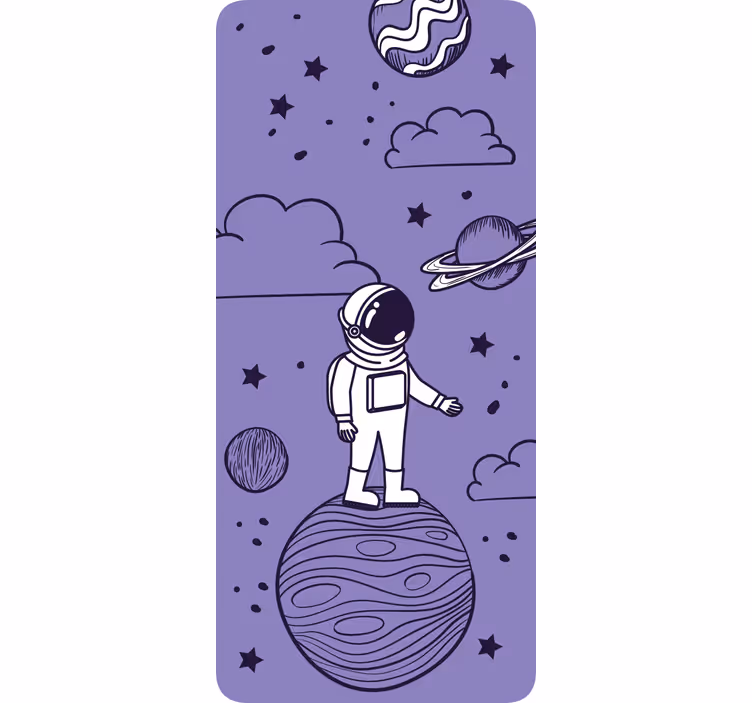 Cortina roller infantil dibujo de astronauta y planetas - TenVinilo