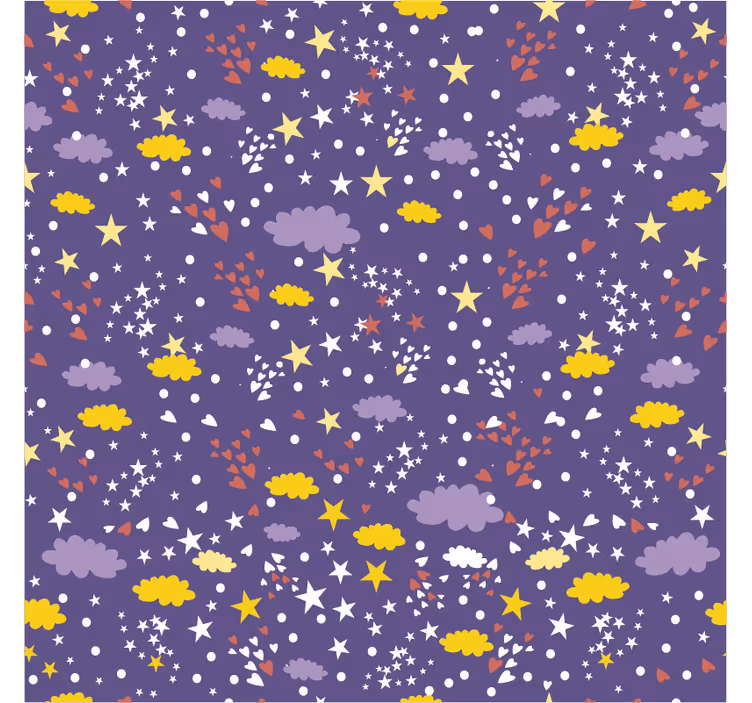 Cortina roller infantil patrón estrellas y nubes - TenVinilo
