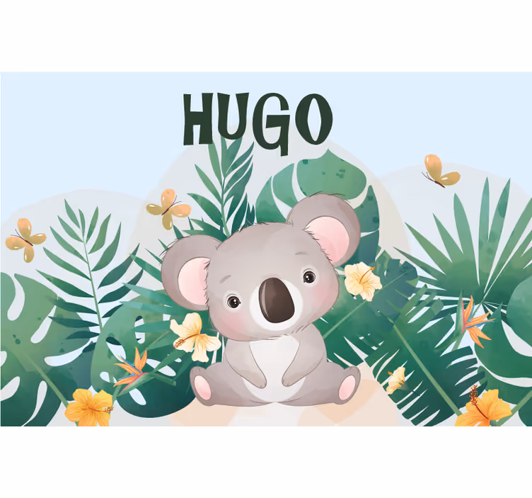 Cortina roller infantil koala lindo para niño con nombre - TenVinilo