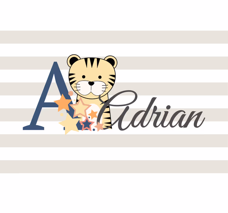 Cortina roller infantil tigre con nombre - TenVinilo