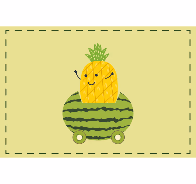 Cortina roller infantil piña divertida en coche - TenVinilo