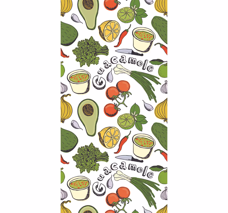 Cortina roller cocina vinil decorativo frutas mexicanas - TenVinilo