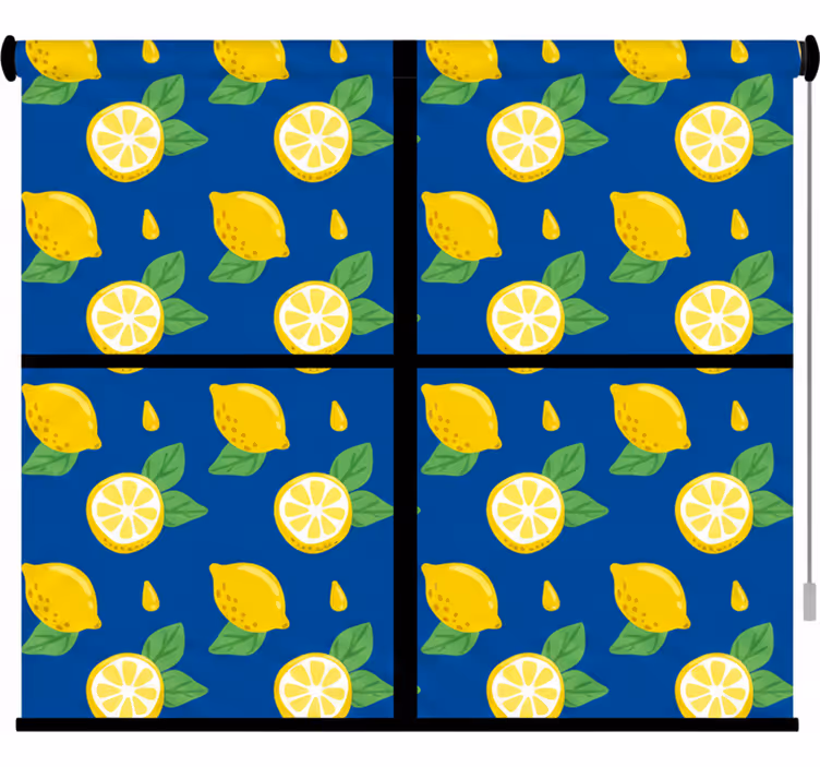 Cortina roller cocina azulejos de limones dibujados - TenVinilo