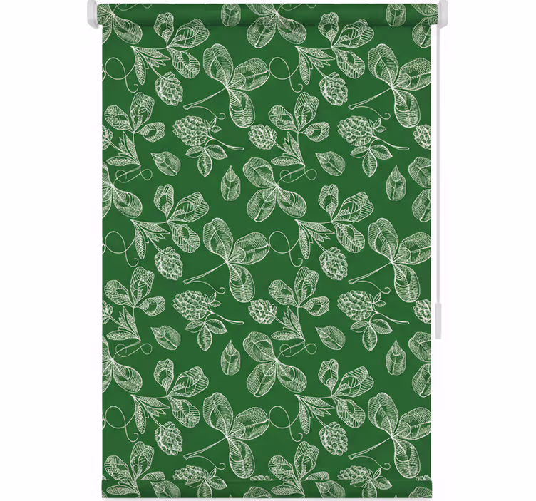 Cortina roller cocina patrón rama de magnolia verde - TenVinilo