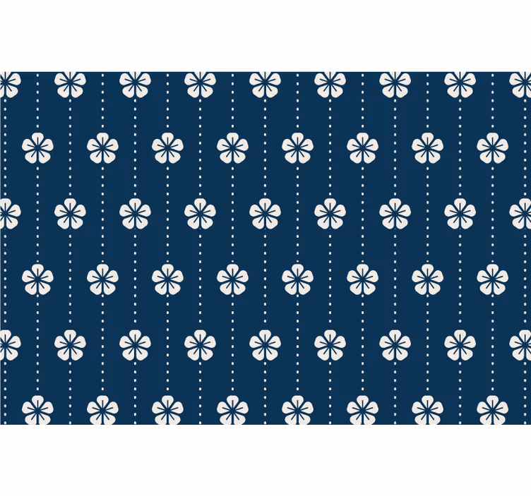 Cortina roller azul líneas florales - TenVinilo