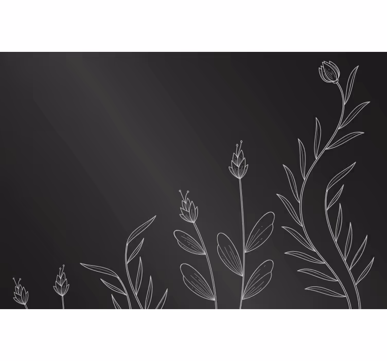 Cortina roller negra fondo elegante con plantas - TenVinilo