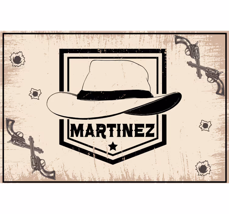 Cortina roller beige sombrero de vaquero personalizado - TenVinilo