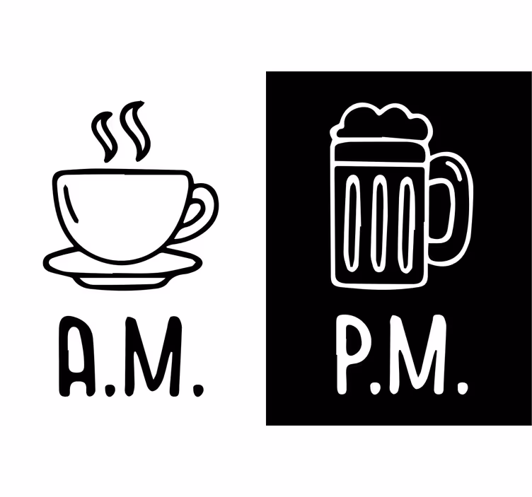 Cortina roller negra café y cerveza de mañana y tarde - TenVinilo