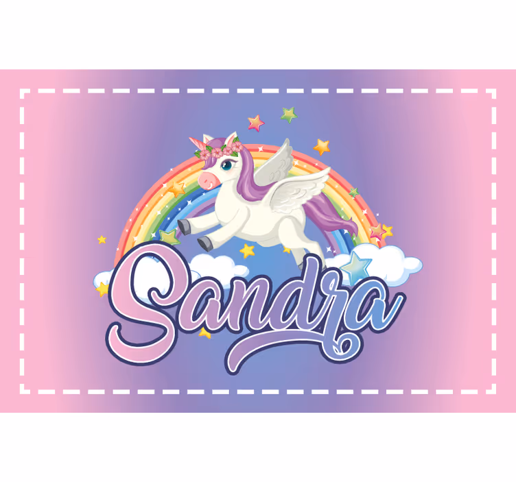 Cortina roller morada unicornio personalizable para niños - TenVinilo