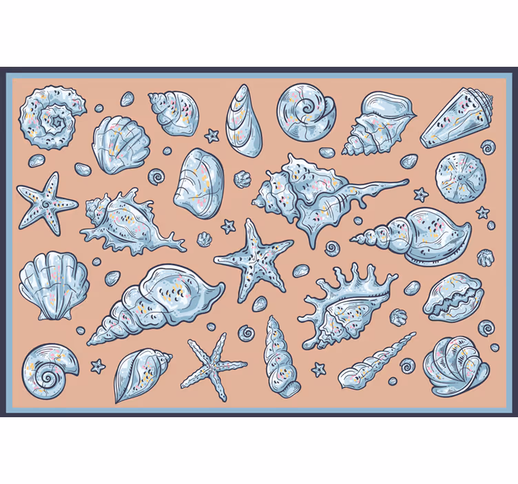 Cortina roller habitación dibujos de conchas - TenVinilo
