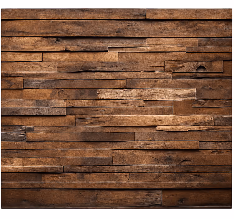 Cortina roller living comedor madera de teka - TenVinilo
