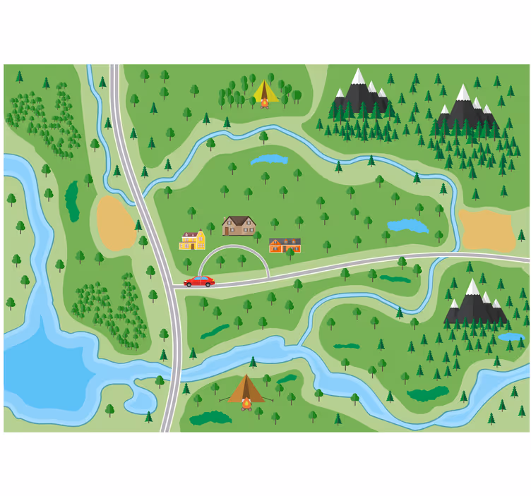 Cortina roller infantil mapa de carretera montaña - TenVinilo