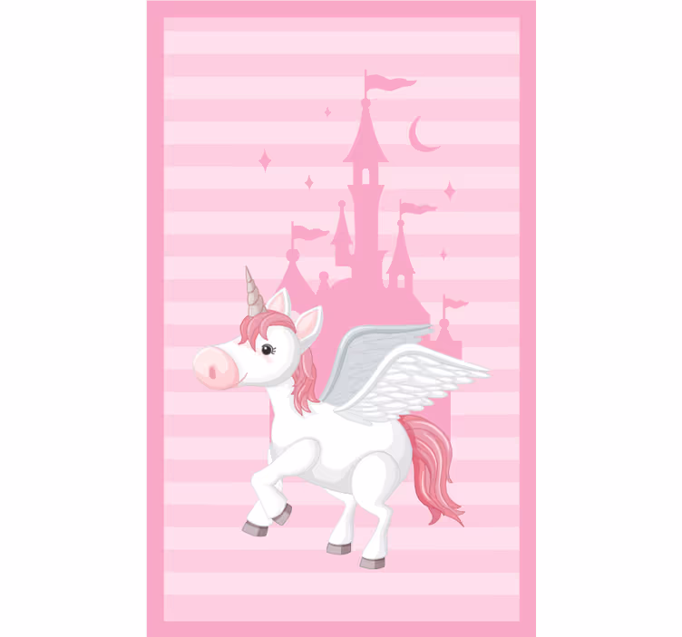 Cortina roller infantil unicornio con castillo princesa - TenVinilo