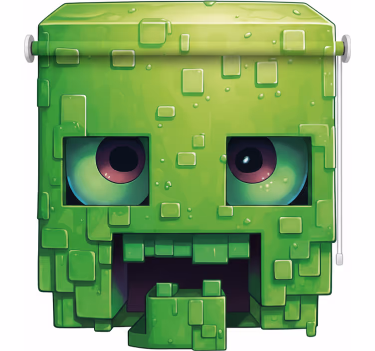 Cortina roller infantil personaje pixel art inquietante - TenVinilo