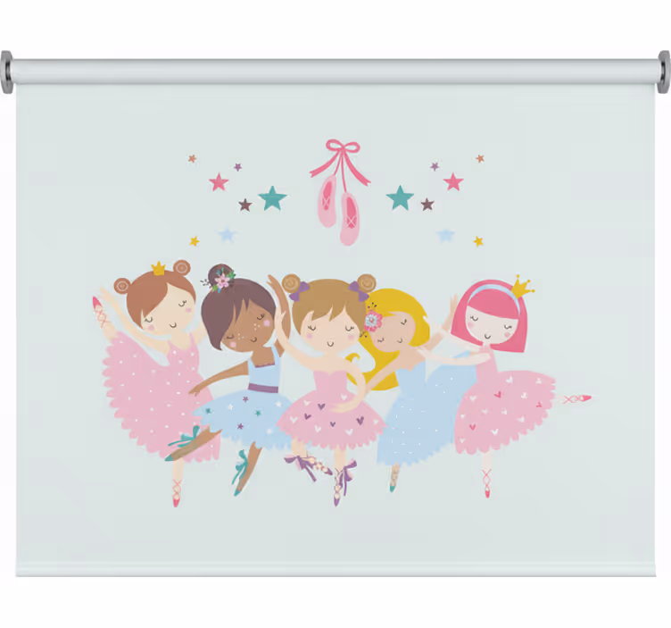 Cortina roller infantil ilustración colorida de ballet - TenVinilo