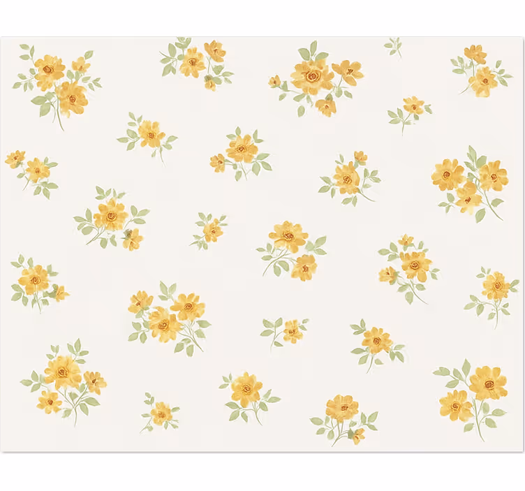 Cortina roller blanca con delicado estampado floral - TenVinilo