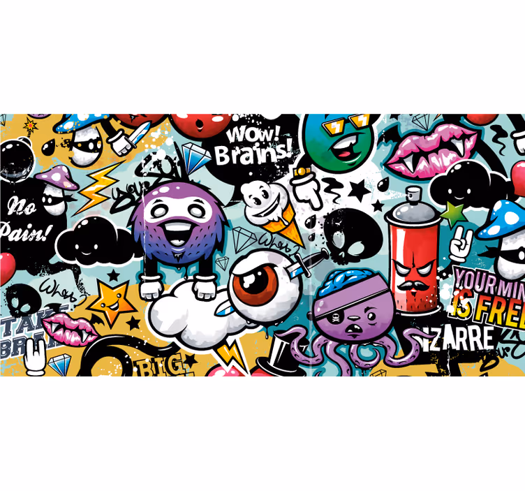 Cortina roller geek grafiti - TenVinilo