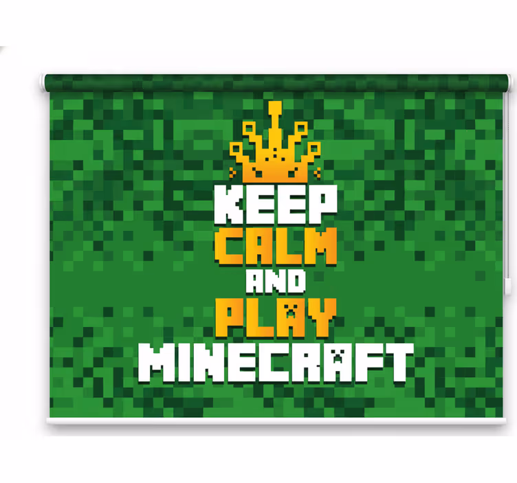 Cortina roller geek mantén la calma y juega minecraft - TenVinilo