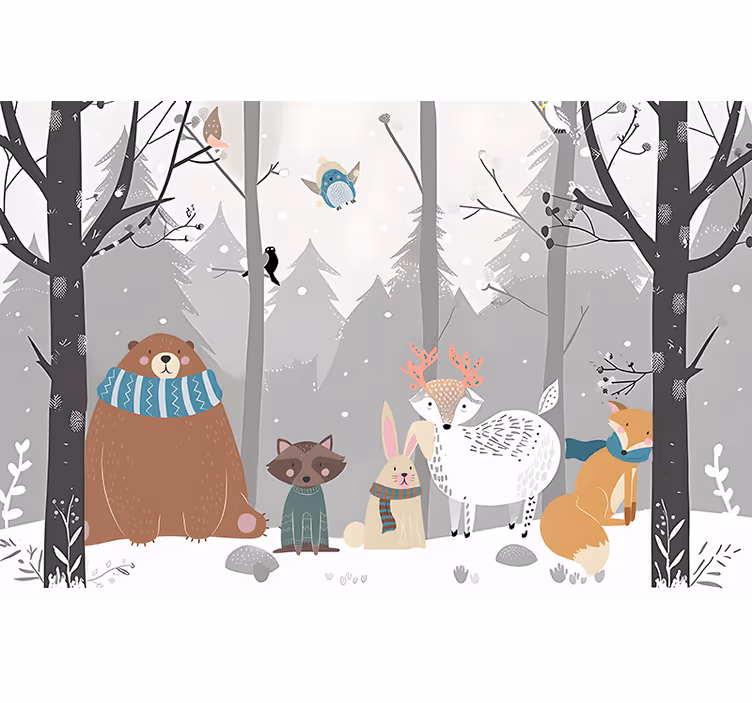Cortina roller para bebé animales de bosque caricatura - TenVinilo
