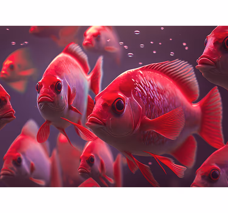 Cortina roller animales acuario de peces rojos - TenVinilo