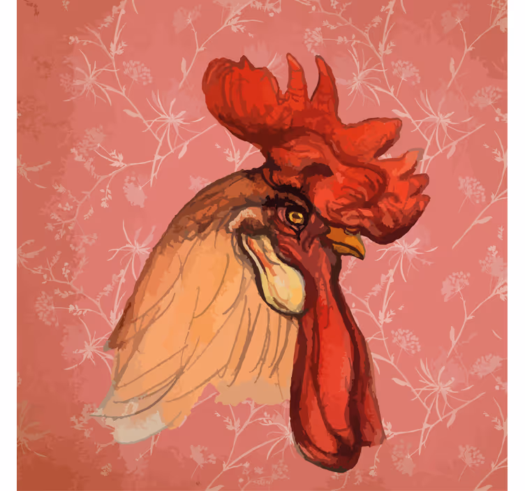 Cortina roller animales ilustración de gallo - TenVinilo