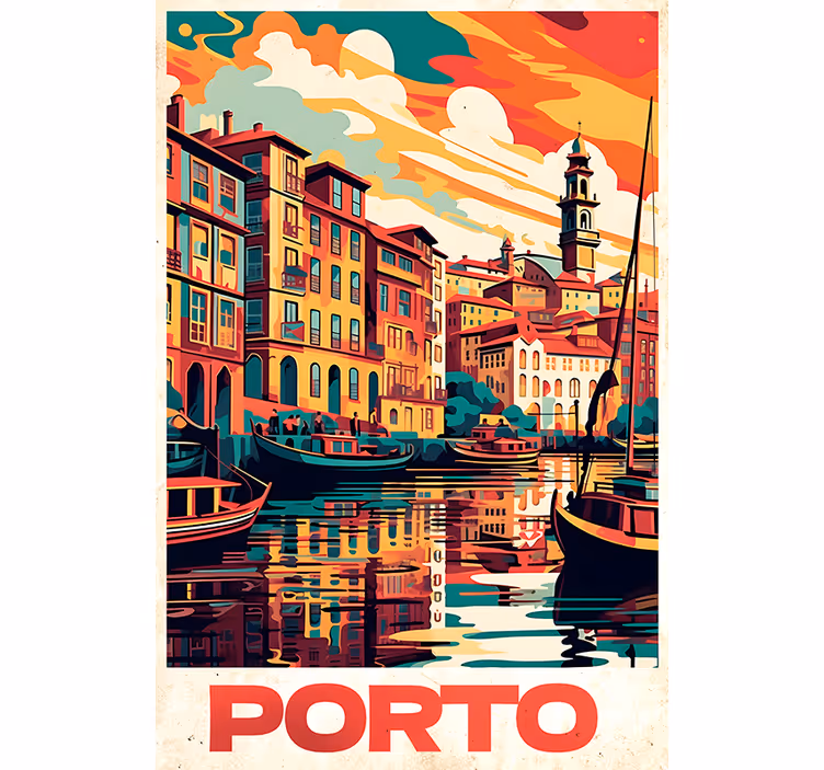 Cortina roller vintage oporto cartel vintage - TenVinilo