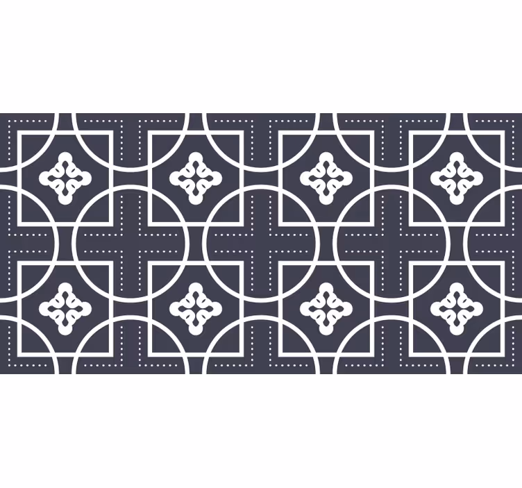 Cortina roller negra efecto de azulejos geométricos - TenVinilo