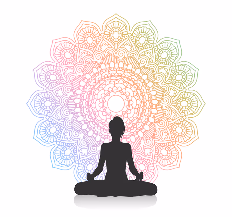 Cortina roller baño mandala de yoga arcoíris - TenVinilo