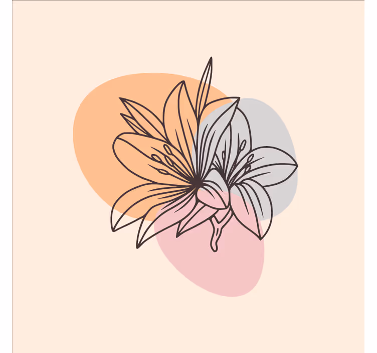 Cortina roller oficina diseño minimalista de flores - TenVinilo