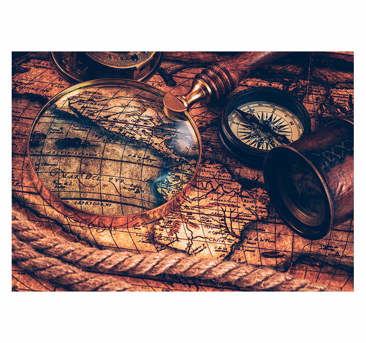 Cortina roller mapamundi mapa del mundo en pintura marrón - TenVinilo