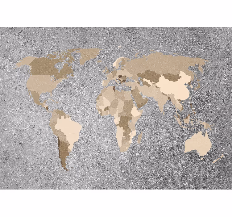 Cortina roller mapamundi mapa mundial en gris - TenVinilo