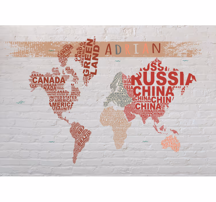 Cortina roller mapamundi mapa mundial tonos pastel - TenVinilo
