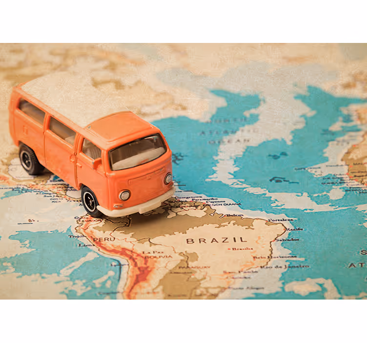 Cortina roller mapamundi caravana en el mapa mundial - TenVinilo