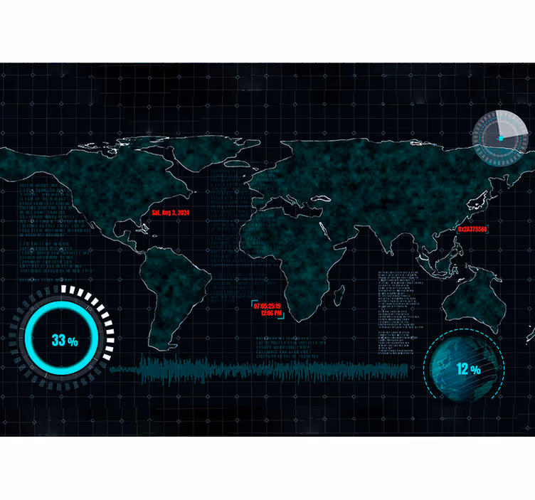 Cortina roller mapamundi mapa mundial futurista - TenVinilo