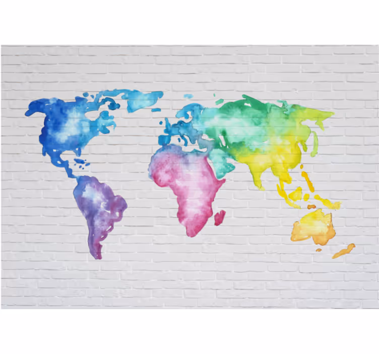 Cortina roller mapamundi mapa del mundo colorido - TenVinilo