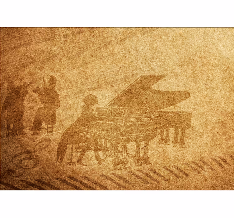 Cortina roller rústica piano vintage - TenVinilo