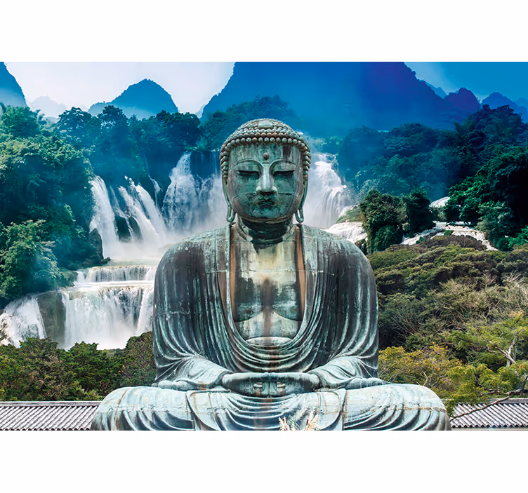 Cortina roller zen cascada serene del buda - TenVinilo