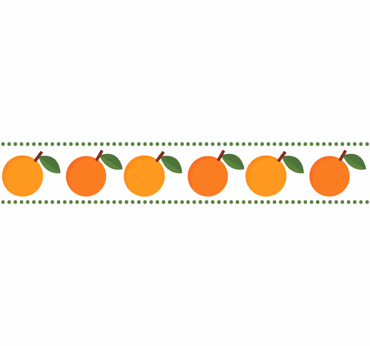Cortina roller naranja borde de naranjas elegantes - TenVinilo
