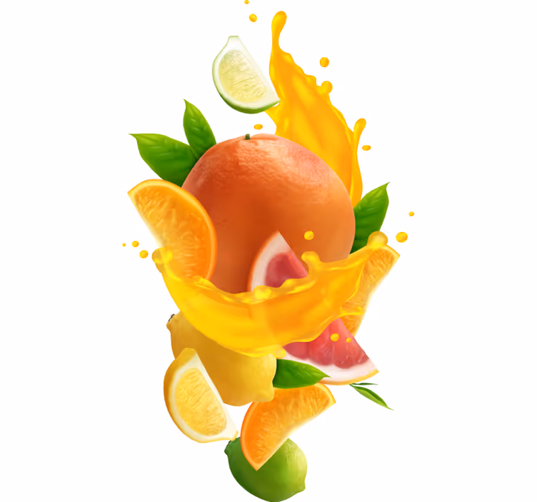 Cortina roller naranja salpicadura de frutas - TenVinilo