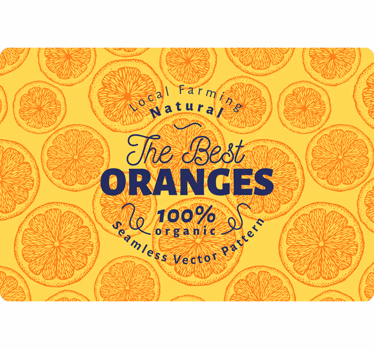 Cortina roller naranja patrón dibujado a mano portátil - TenVinilo